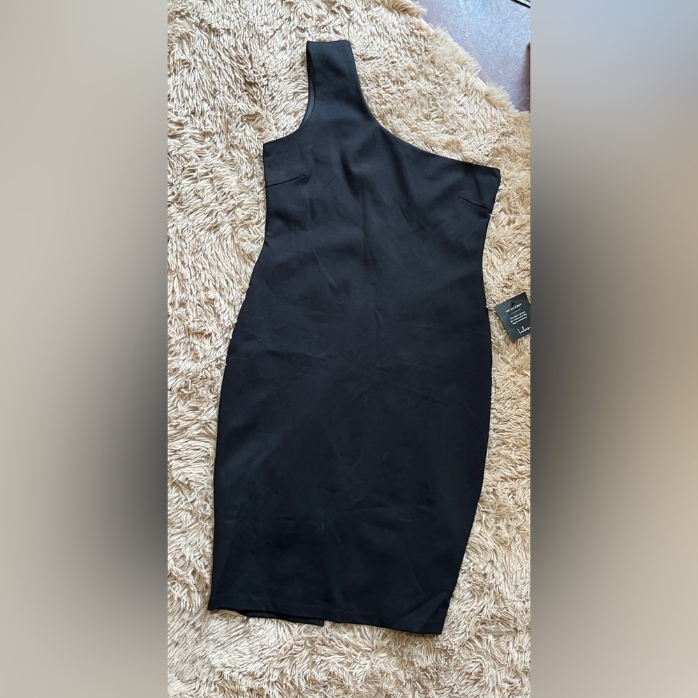 Lulu's Black One Shoulder Bodycon Dress NWT